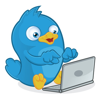 Twitter with Laptop